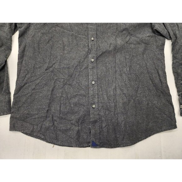 UnTuckit Mens 100% Cotton Long Sleeve Button Down Flannel Shirt Gray Size XL - Picture 3 of 8